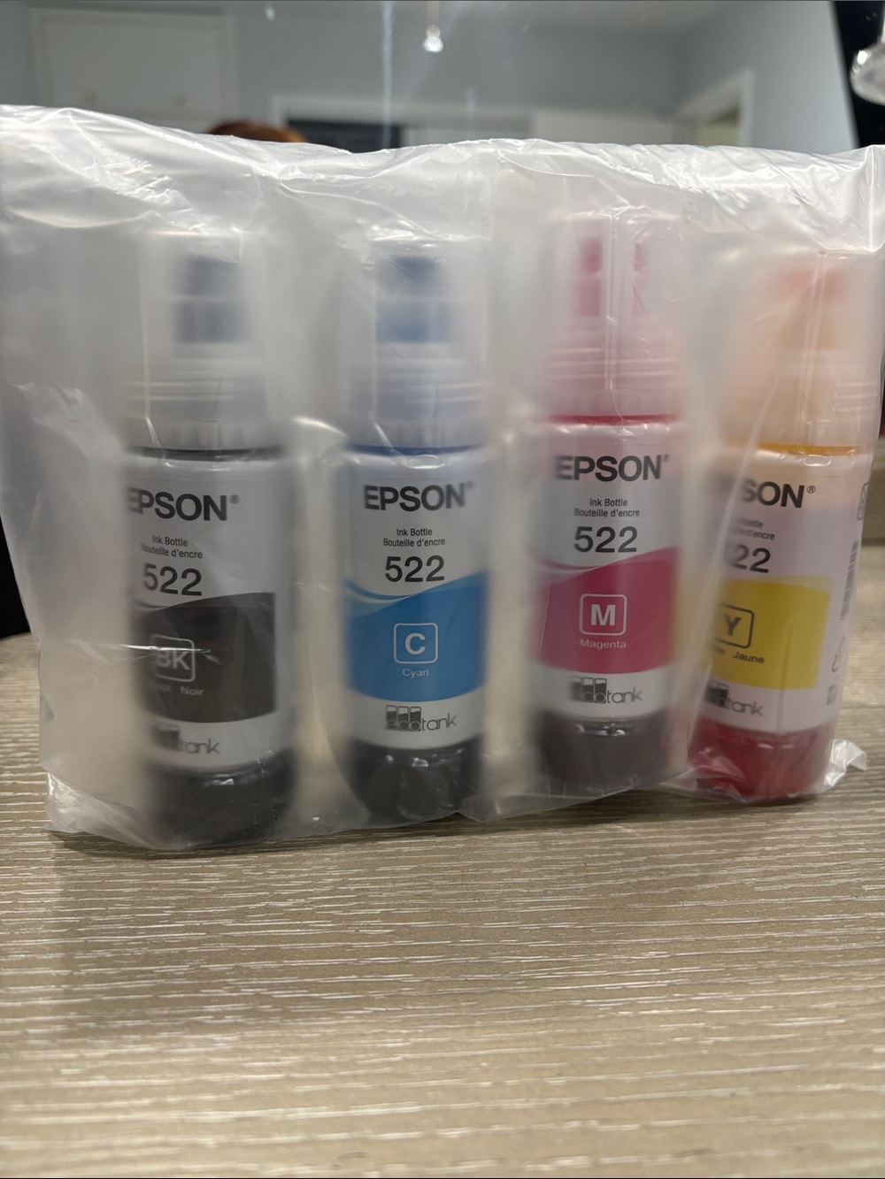 Epson 522 Ink Bottle Kit - Black, Cyan, Magenta, Yellow